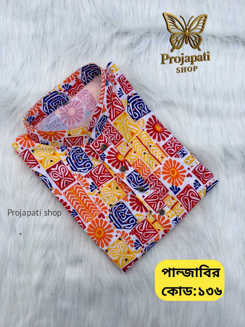 আড়ং,কটন,প্রিন্টের,পাঞ্জাবি,কোড:136