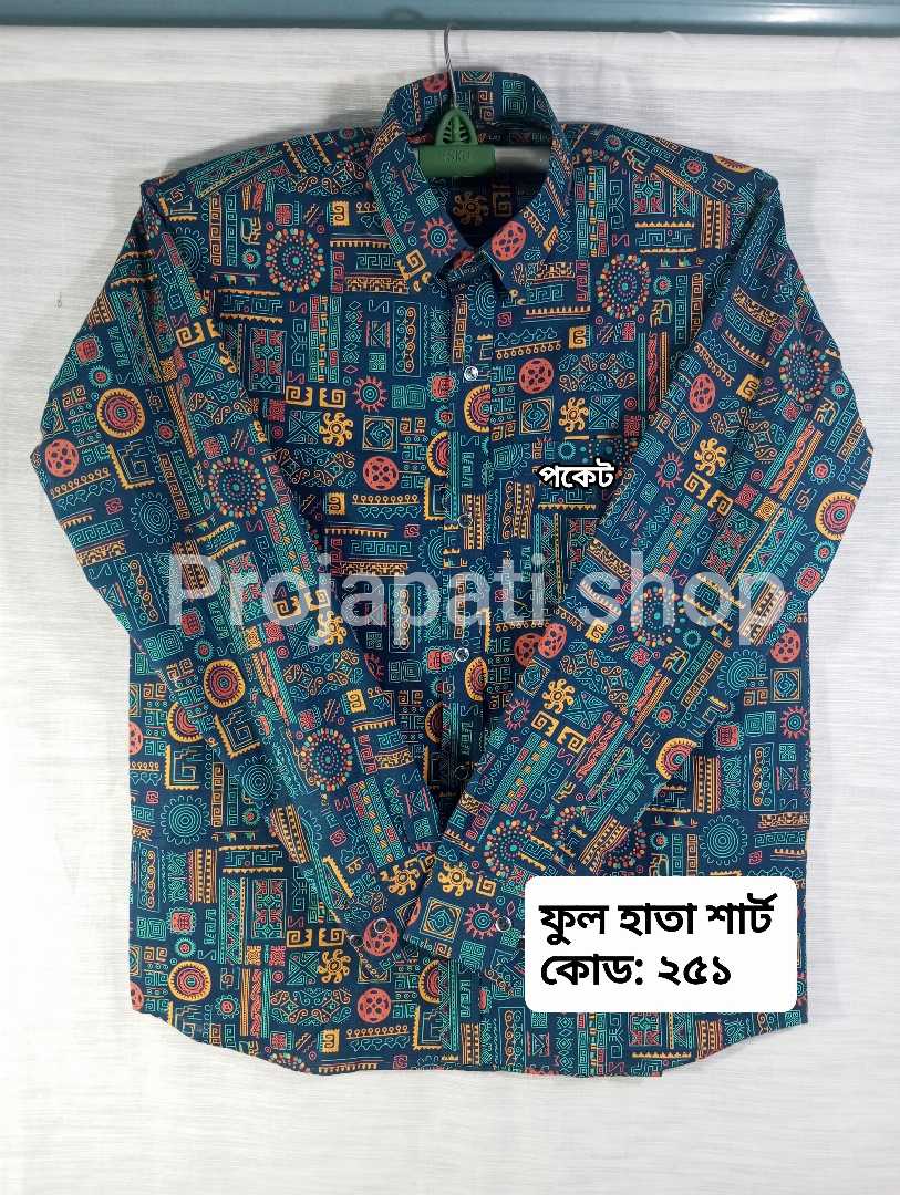 প্রিমিয়াম,আড়ং,কটন,ফুল,হাতা,শার্ট,Cod=251