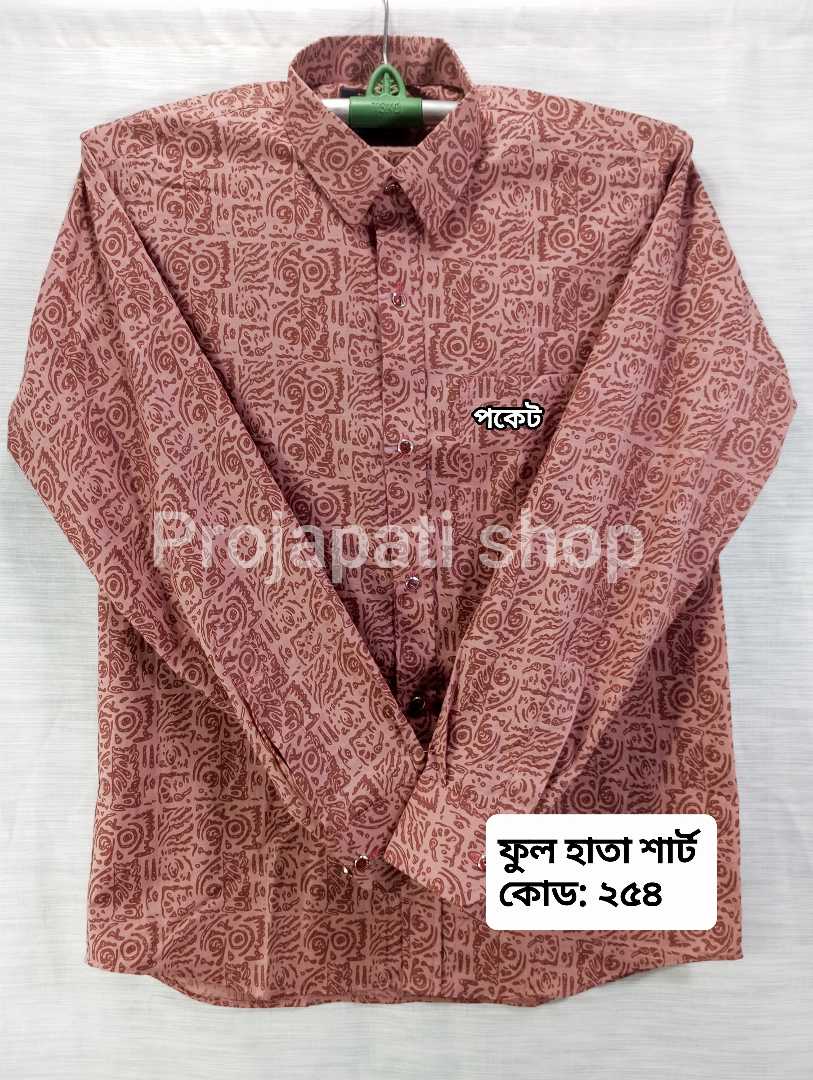 প্রিমিয়াম,আড়ং,কটন,ফুল,হাতা,শার্ট,Cod=254