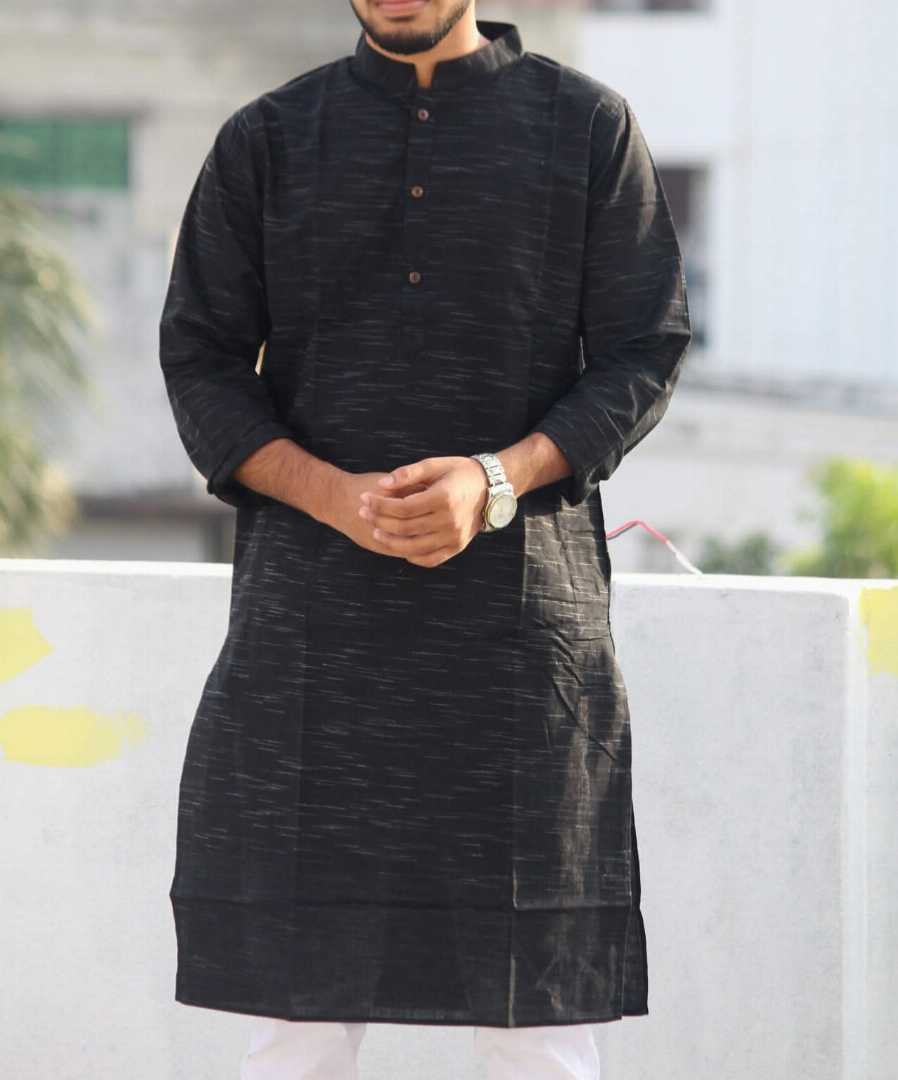 খাদি,কালো,জর্না,সুতি,পাঞ্জাবি,কোড: