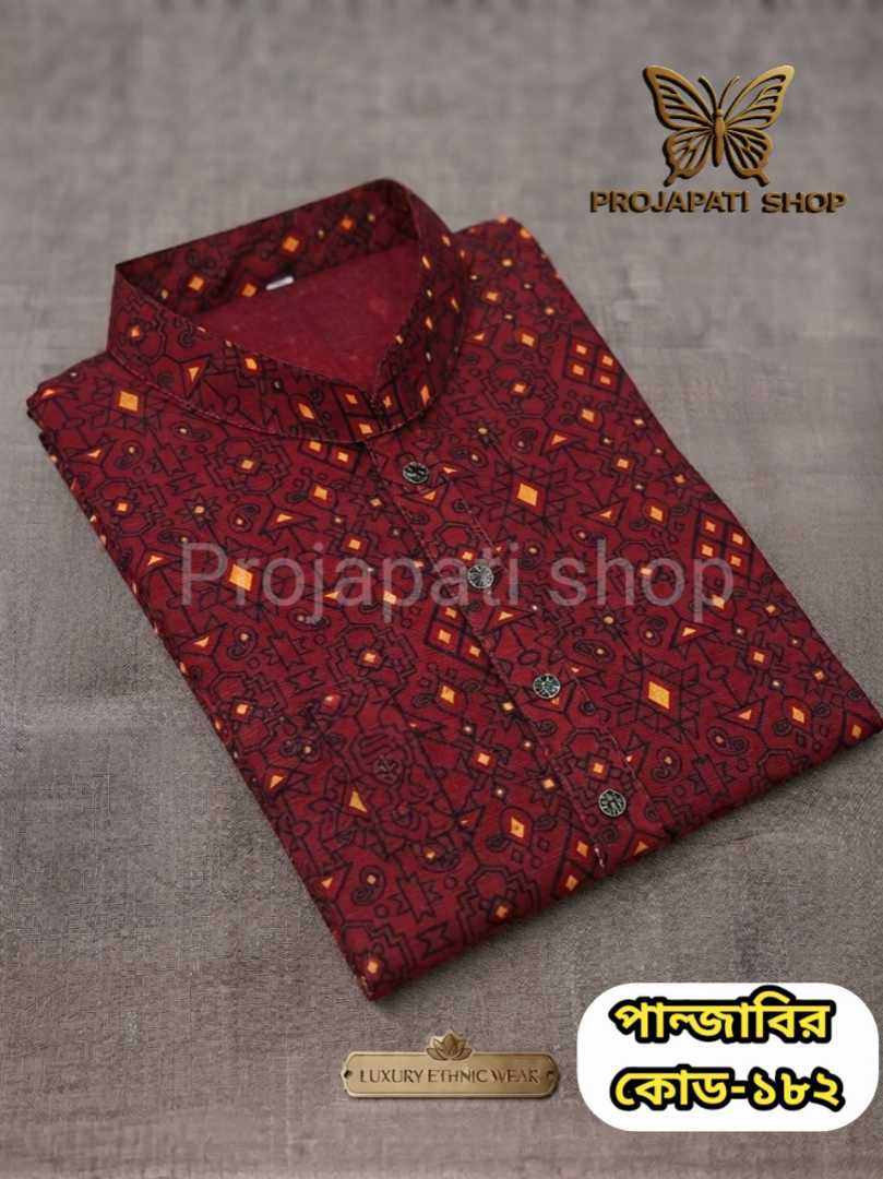 প্রিমিয়াম,কটন,প্রিন্টের,পাঞ্জাবি,কোড:182